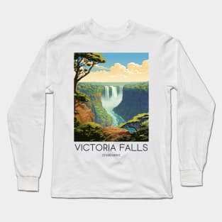 A Pop Art Travel Print of Victoria Falls - Zambia / Zimbabwe Long Sleeve T-Shirt